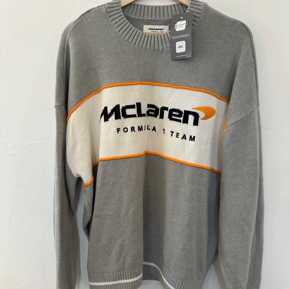 McLaren Gray and Orange Crewneck Sweater - Picture 2 of 7